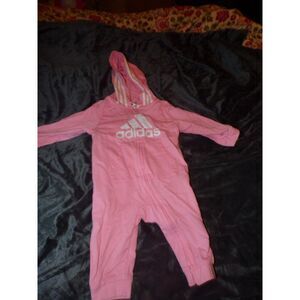Baby girl Adidas Romper pink  Size 9 month